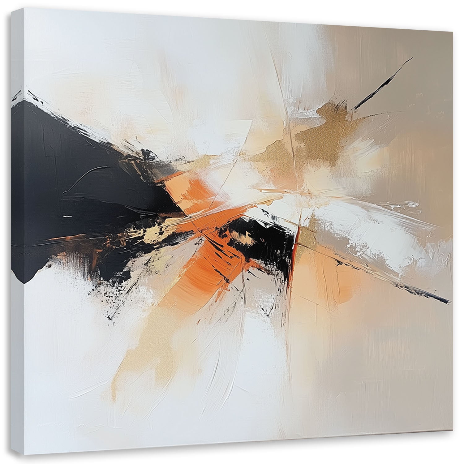 Obraz do salonu sypialni, Abstrakcja beżowo pomarańczowa 30x30