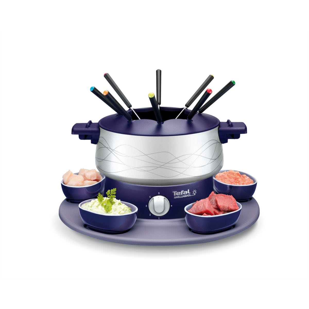 Fonduta Tefal Simply Invent - Tegame Blu Con 8 Forchette E 5 Ciotole - Foto 11