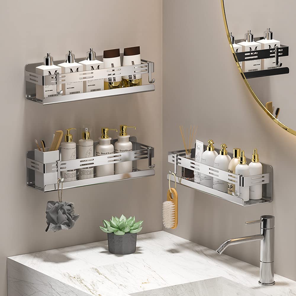 Étagère da doccia senza fori,Supporto a muro con 2 ganci per asciugamani,Accessorio organizzativo per bagno e cucina | Leroy Merlin