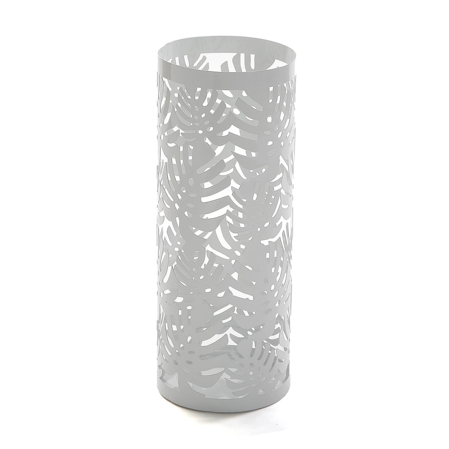 Porte-Parapluie Cylindrique En Métal | Design Moderne, Bac Extractible, Crochet - Noir/Blanc