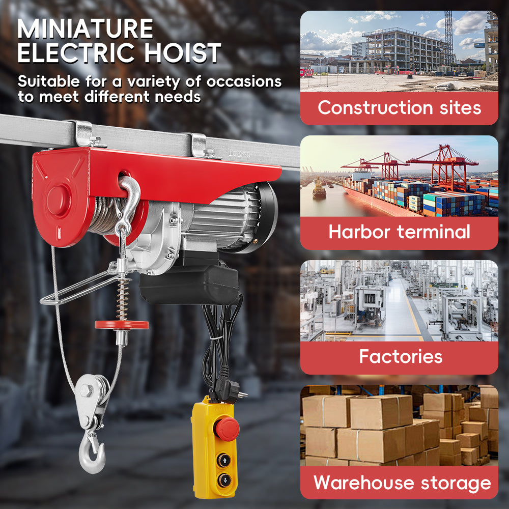 TEENO Palan électrique 1800W 20 mètres, suspension simple et double 500KG/1000KG, 6 /12 m/min - 3