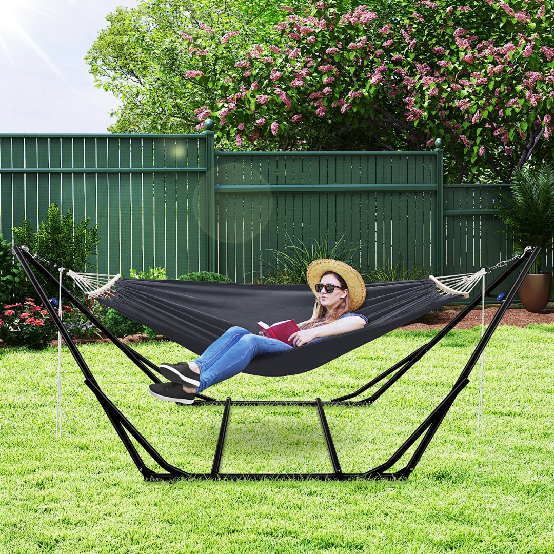 Hamac avec structure pliable – Charge maximale 150 kg – Idéal pour les loisirs le jardin et la terrasse - 8