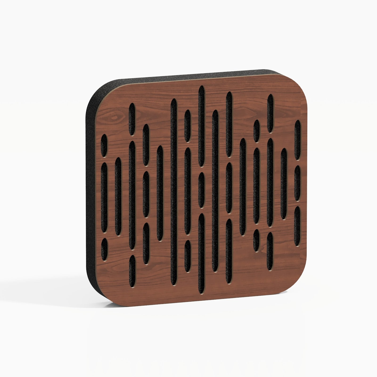 Lot de 8 Mini-Panneaux acoustiques insonorisants WAVE-D 23x23x3 cm - 0,42 m² surf.totale-MDF perforé laminé et mousse acoustique -Noix - 2
