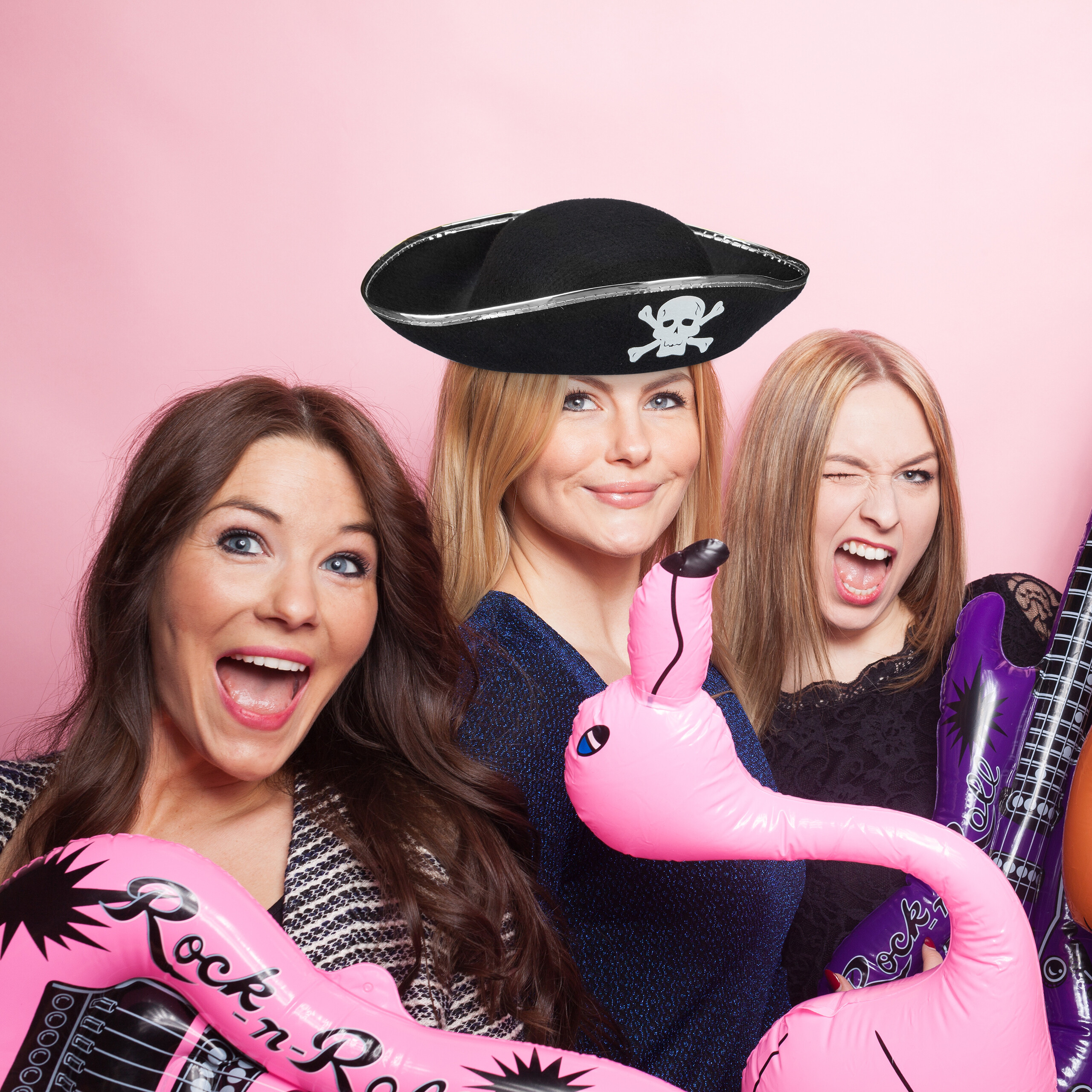 Cappello Tricorno Da Piratessa Per Adulti - Nero, Taglia Unica In Feltro - Foto 4