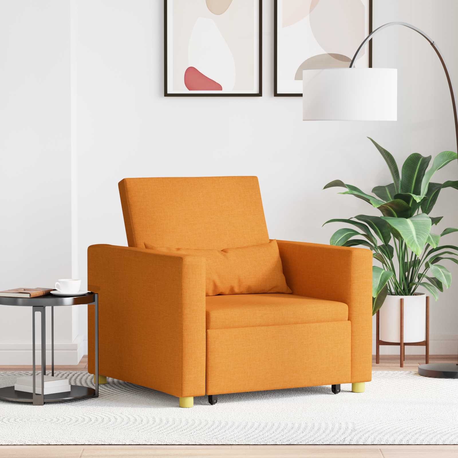 Rozkładana sofa jednoosobowa Ciemny żółty 90 x 165 x 87 cm vidaXL