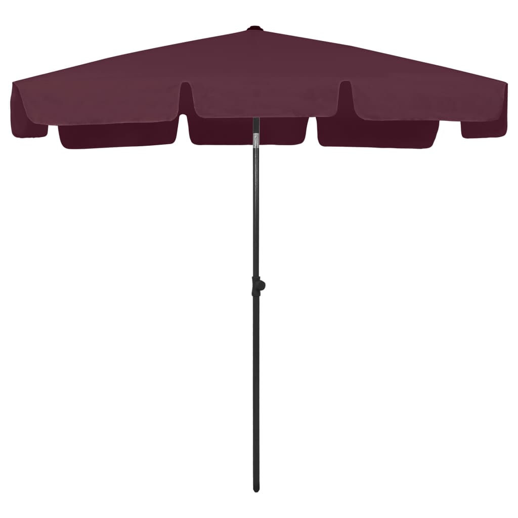 Parasol de plage Rouge bordeaux 200x125 cm - 4