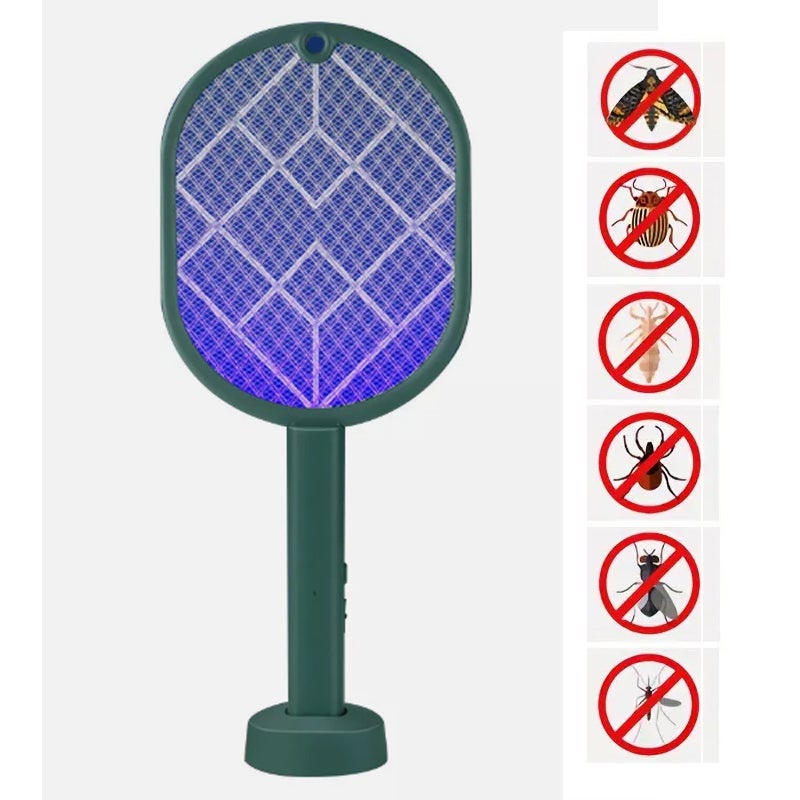 Raquette électrique Anti-mouches Acunny - Lampe Attractive, Grille De Sécurité 5 Couches - Pour Intérieur Et Extérieur - 2