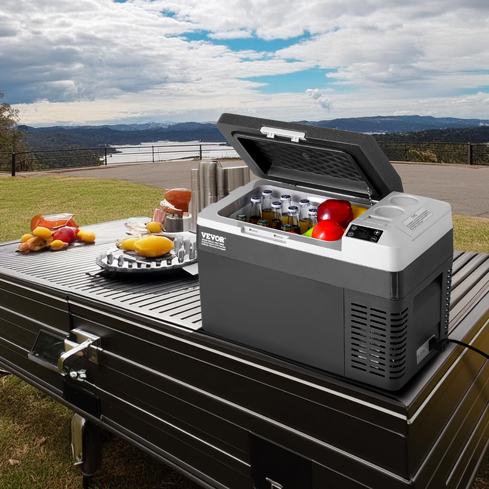 Réfrigérateur Portable VEVOR à Compression 25 L,Mini Frigo Voiture 12/24 V CC 100-240 V CA,Glacière à Zone Unique, -20 °C à 20 °C Température Réglable - 8
