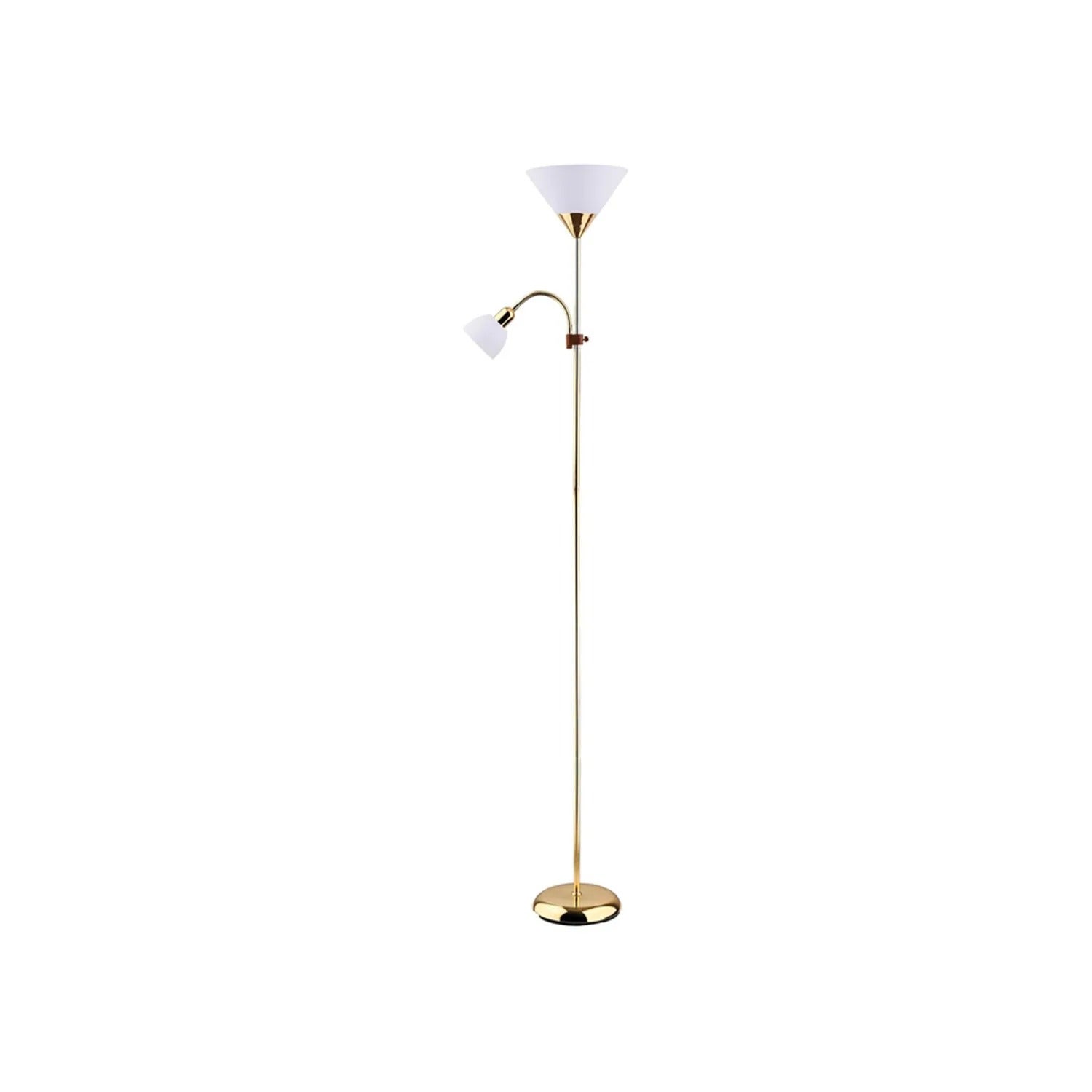 Lampa podłogowa stojąca Action złoto-biała 1xE27x125W wym: 178 x 24,2 x 24,2 cm metal Rabalux