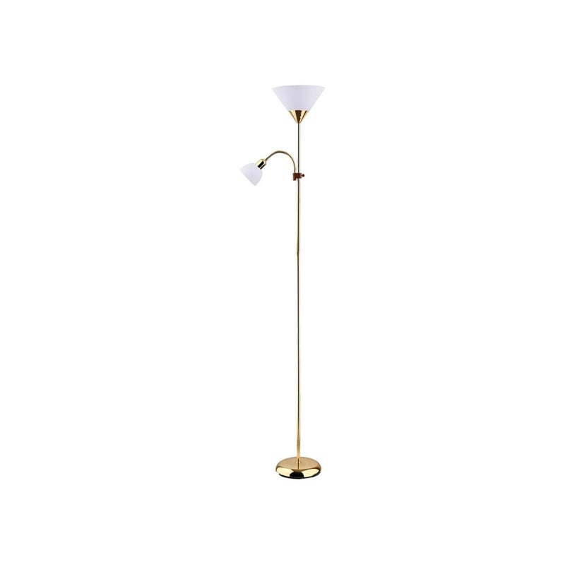 Lampa podłogowa stojąca Action złoto-biała 1xE27x125W wym: 178 x 24,2 x 24,2 cm metal Rabalux