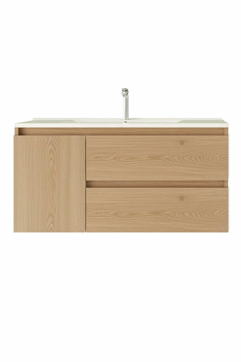 Ensemble meuble et plan de travail Verona, dim. 80 cm, finition nebraska, avec poignée avec poignée - 2