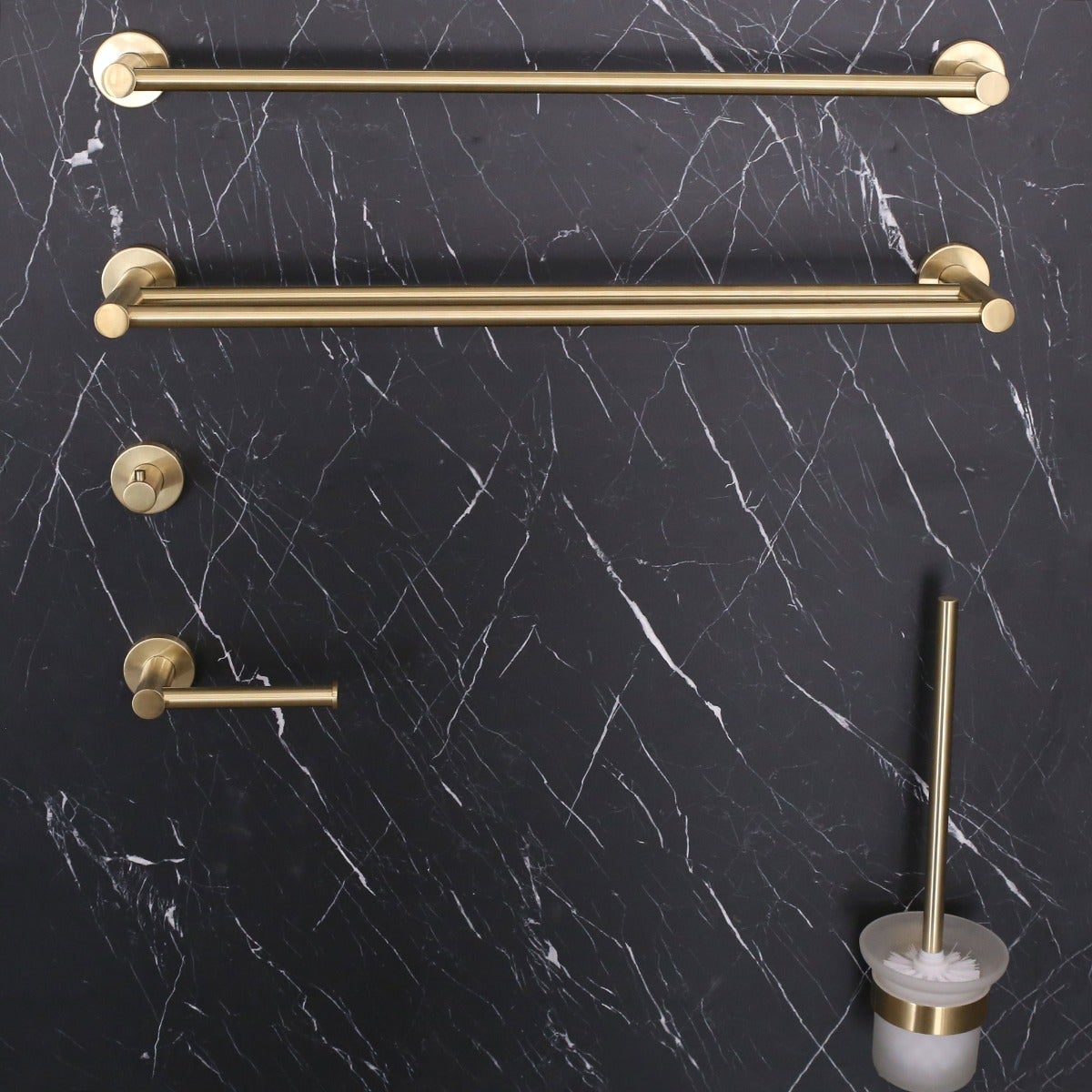 Porte serviettes 2 barres Luisa ESSEBAGNO - or brossé - 3