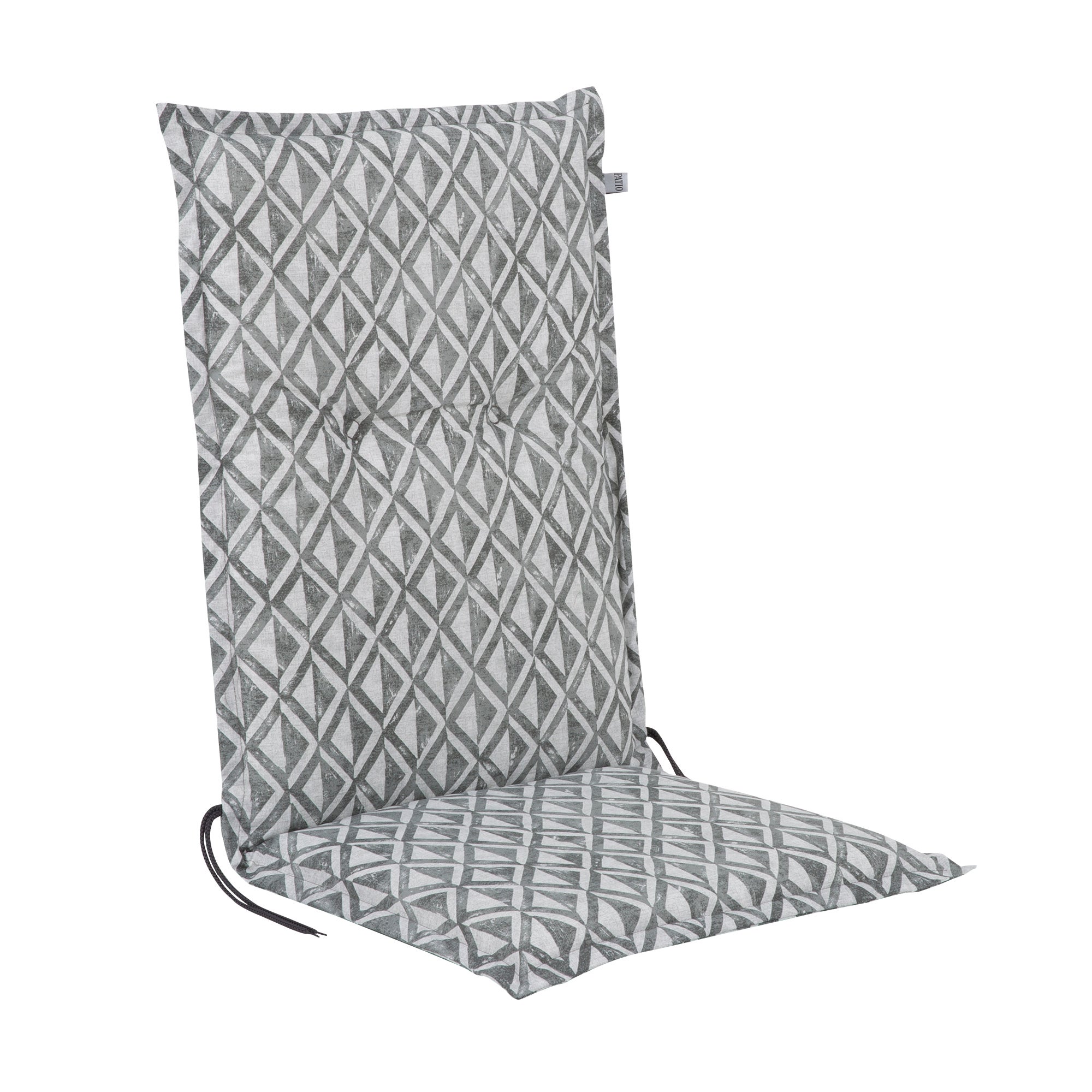 Poduszka na krzesło ogrodowe 100 x 46 cm Malezja Niedrig geometryczny jasnoszary PATIO
