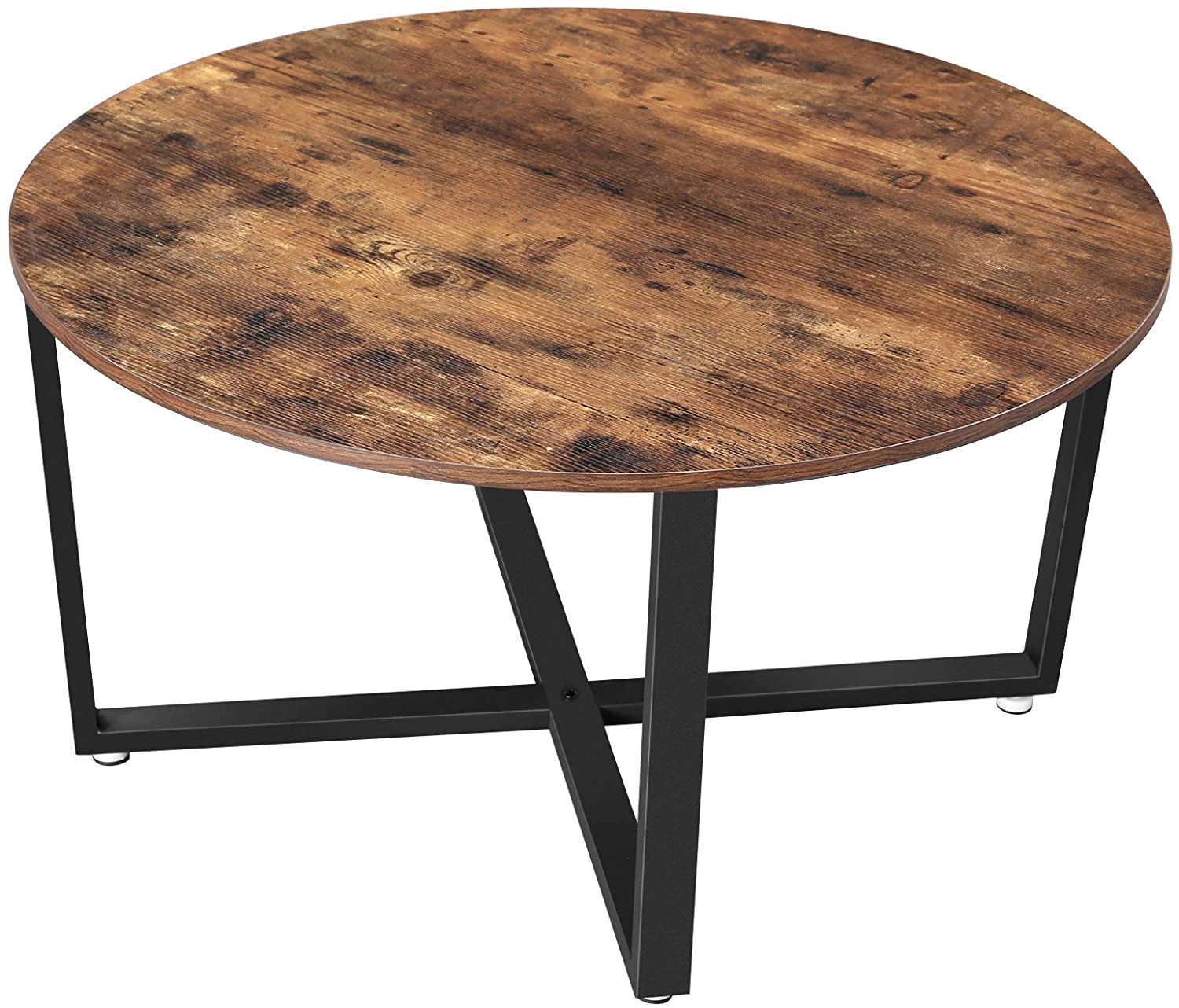 Stolik kawowy okrągły brązowy 88x47cm dąb rustykalny loft