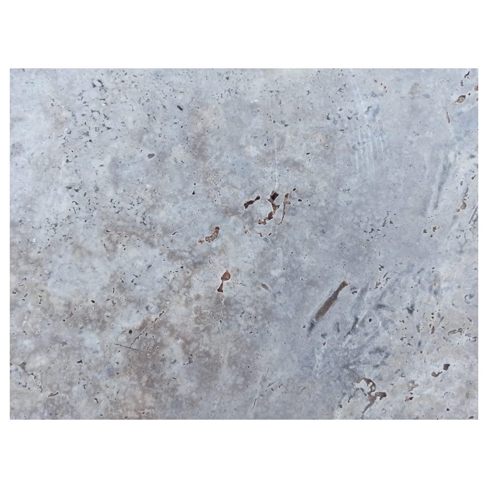 Margelle de piscine travertin silver mix 1er choix 61x33x1.2-3 cm avec talon arrondi - 2