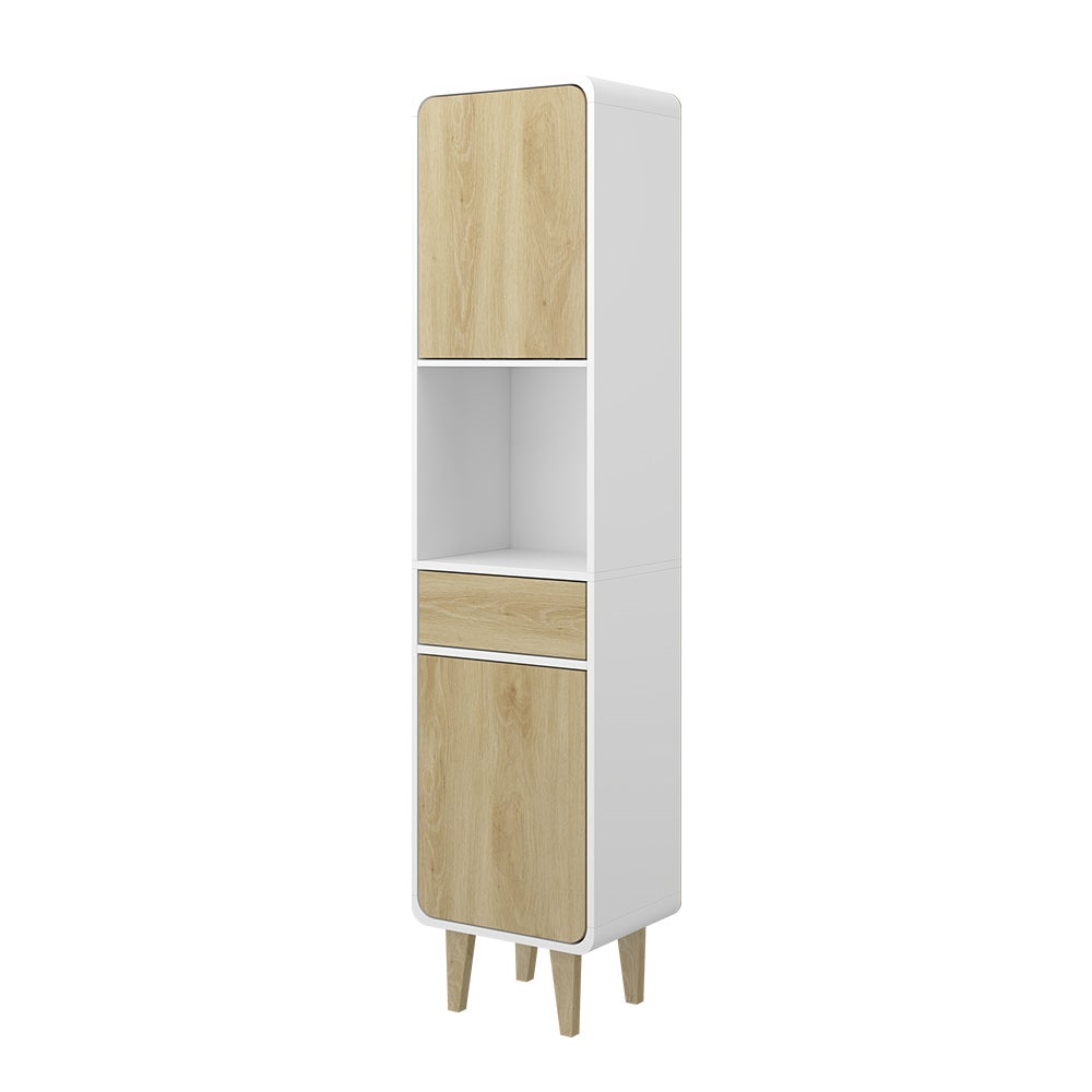 Vicco Meble łazienkowe Arla, Biały/dąb, 40 x 161 cm