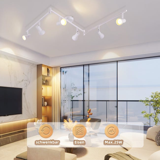 Lampada A Soffitto Lichinga In Metallo Nero, 2 Luci Con Faretti Regolabili, Attacco GU10, Spot - Foto 9