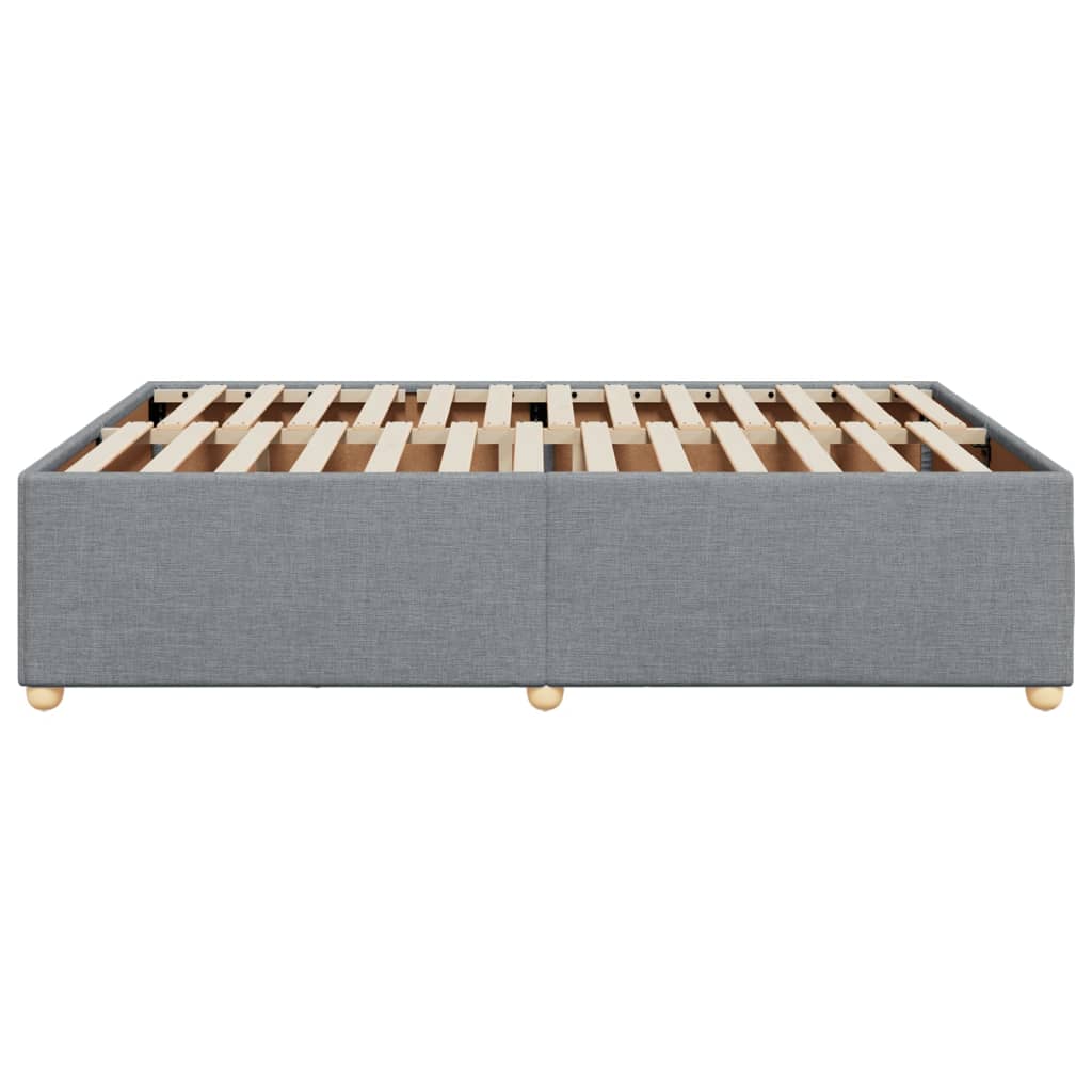 Cadre de lit sans matelas gris clair 140 x 200 cm tissu - 5