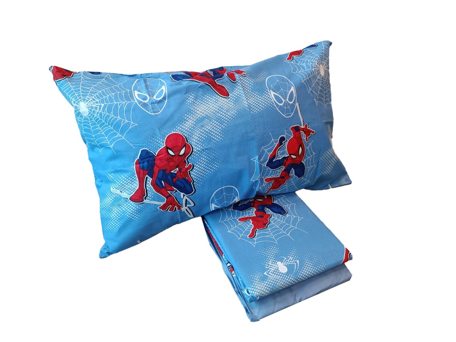 Spiderman, Lenzuolo Letto Piazza E Mezza, Completo Letto, Lenzuolo Sopra, Lenzuolo Con Angoli, Federa, Blu, Marvel, 100% Cotone, Prodotto Ufficiale - 2
