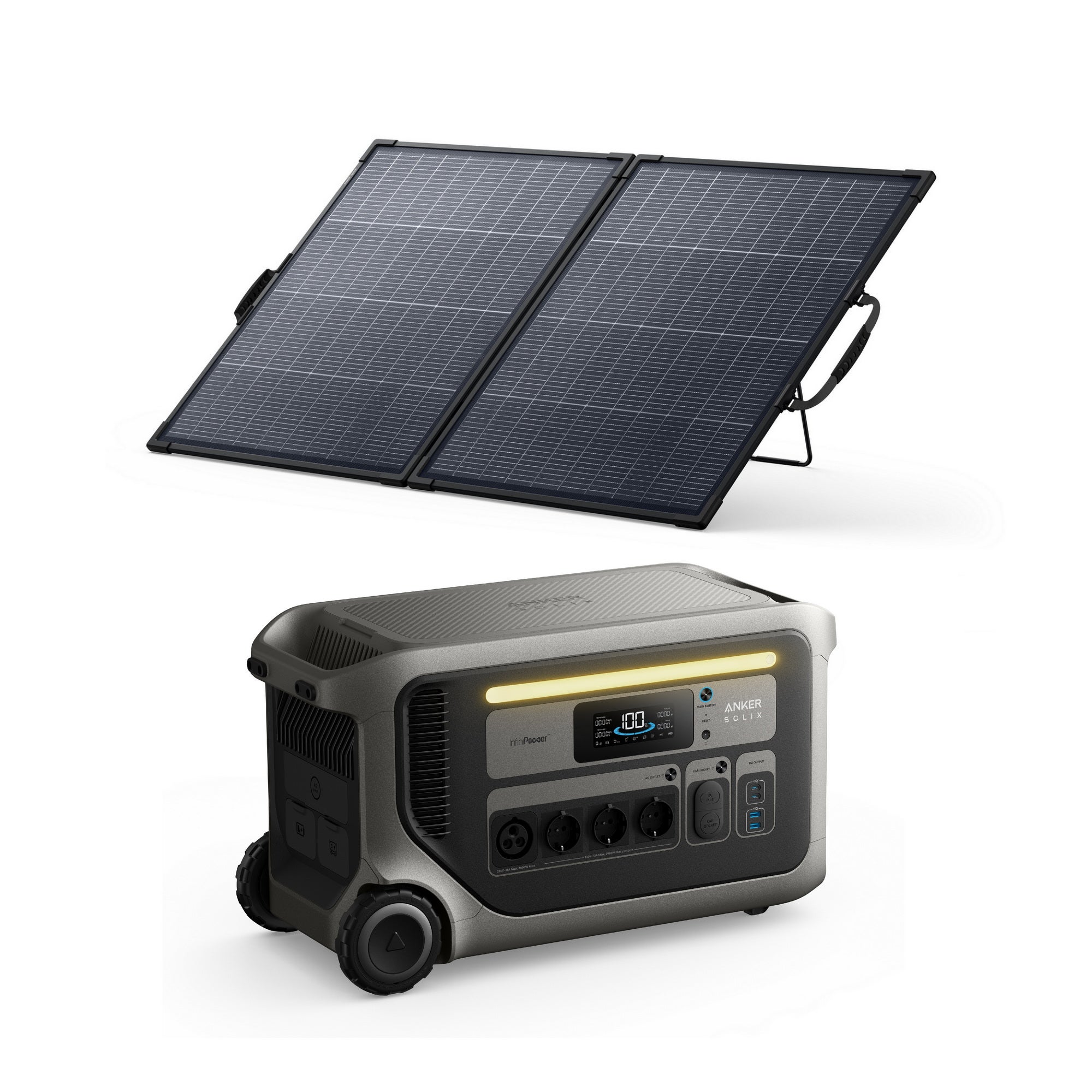 Zestaw Anker SOLIX F3000 z bifacjalny panelem solarnym 200W – Generator solarny 4x3600W