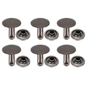 100 Set Rivetti A Doppio Tappo In Ferro Oro Rosa 7x8mm - Borchie Fai Da Te Per Pelle, Borse, Cinture E Abbigliamento Punk - 4