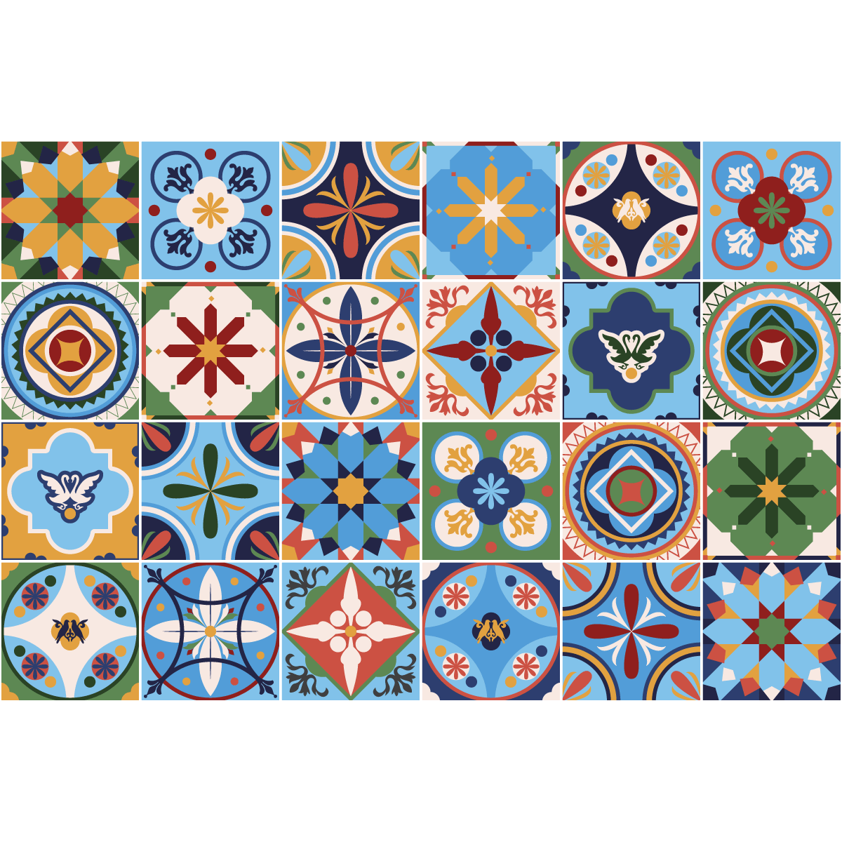 24 adesivi piastrelle di cemento azulejos lidina - Sticker adesivo - adesivi murali - 24stickers10x10cm - 2