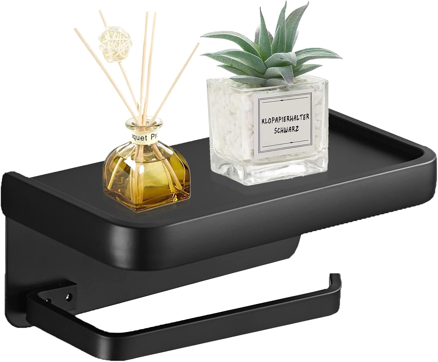 Uchwyt na papier toaletowy, samoprzylepny uchwyt na papier toaletowy z półką, sposób montażu (samoprzylepny), ścienny uchwyt na papier toaletowy do ła