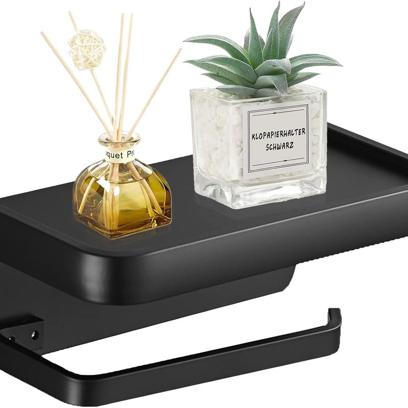 Uchwyt na papier toaletowy, samoprzylepny uchwyt na papier toaletowy z półką, sposób montażu (samoprzylepny), ścienny uchwyt na papier toaletowy do ła