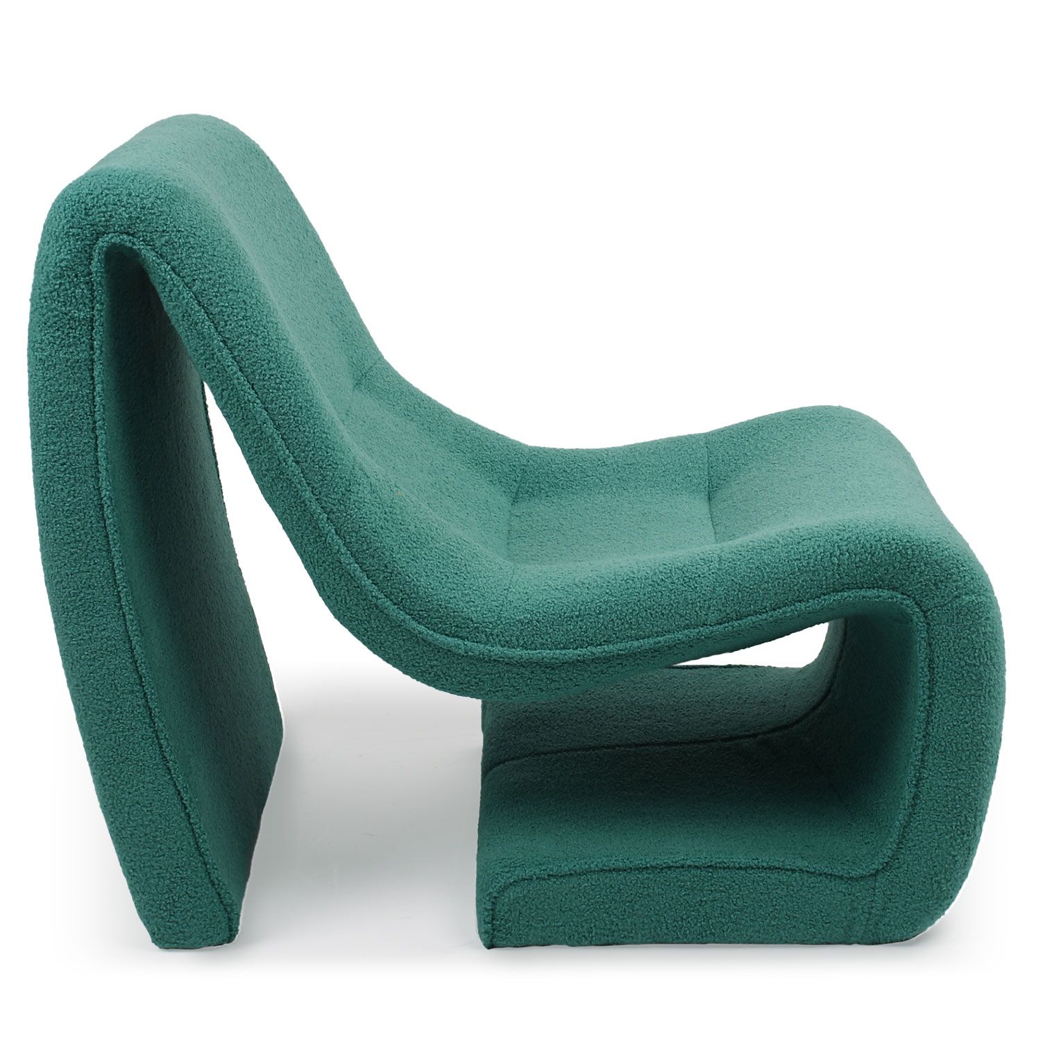 Fauteuil design Feldon Tissu bouclette Vert - 3