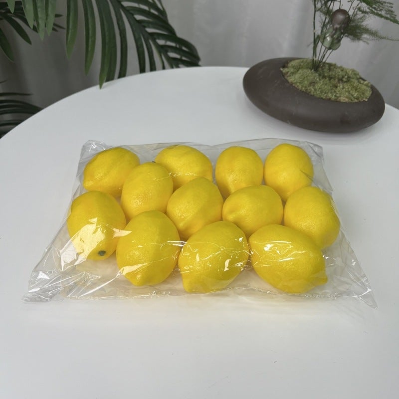 Citron artificiel, faux citron jaune décoratif - 12 jaunes - 5