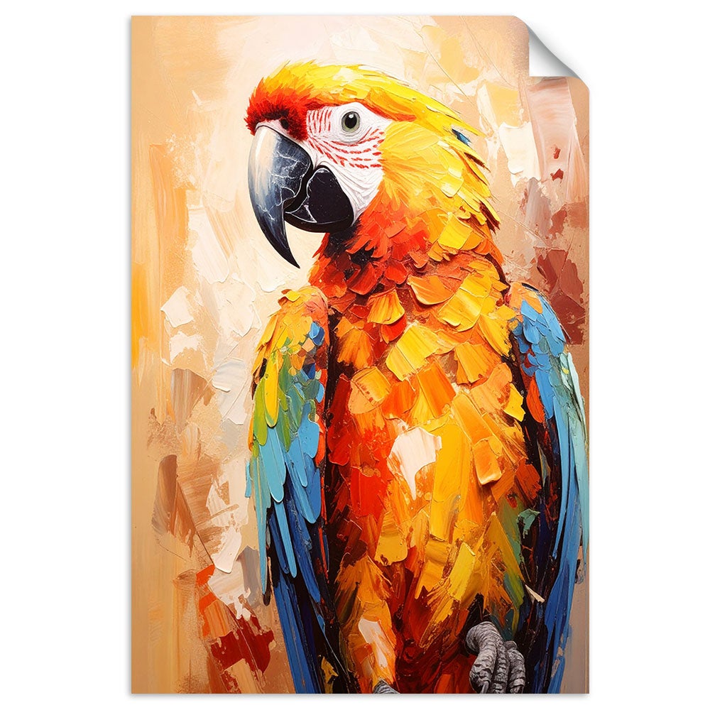 Plakaty samoprzylepne do salonu sypialni, Kolorowa Papuga Ara 80x120
