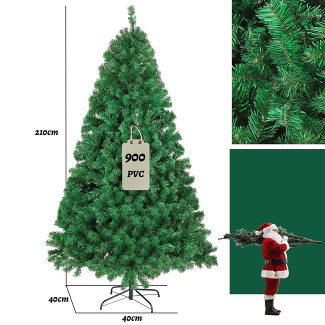 Sapin de Noël Artificiel Arbre de Noël 210 cm PVC Blanc 950 Branches Pied Métal CW25577 Sapin de Noël Artificiel Arbre de Noël 210 cm PVC Blanc 950 Branches Pied Métal CW25577