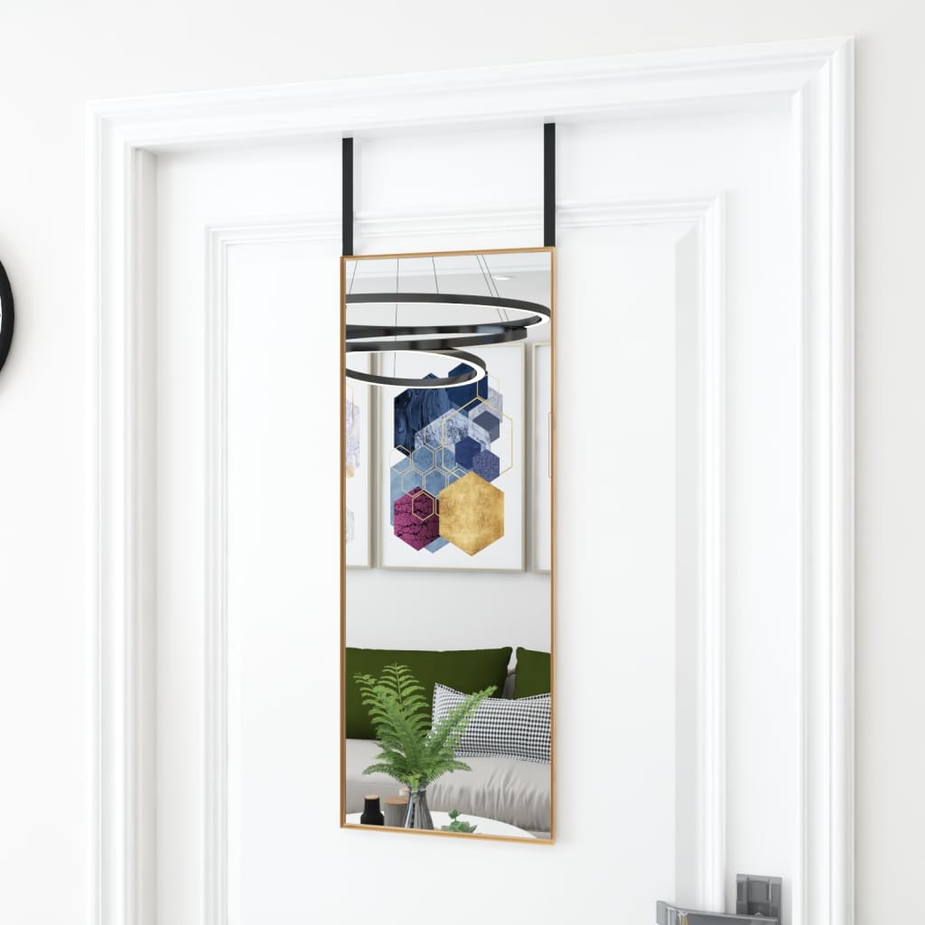 Miroir de porte | Miroir décoratif Doré 30x80 cm Verre et aluminium - 2