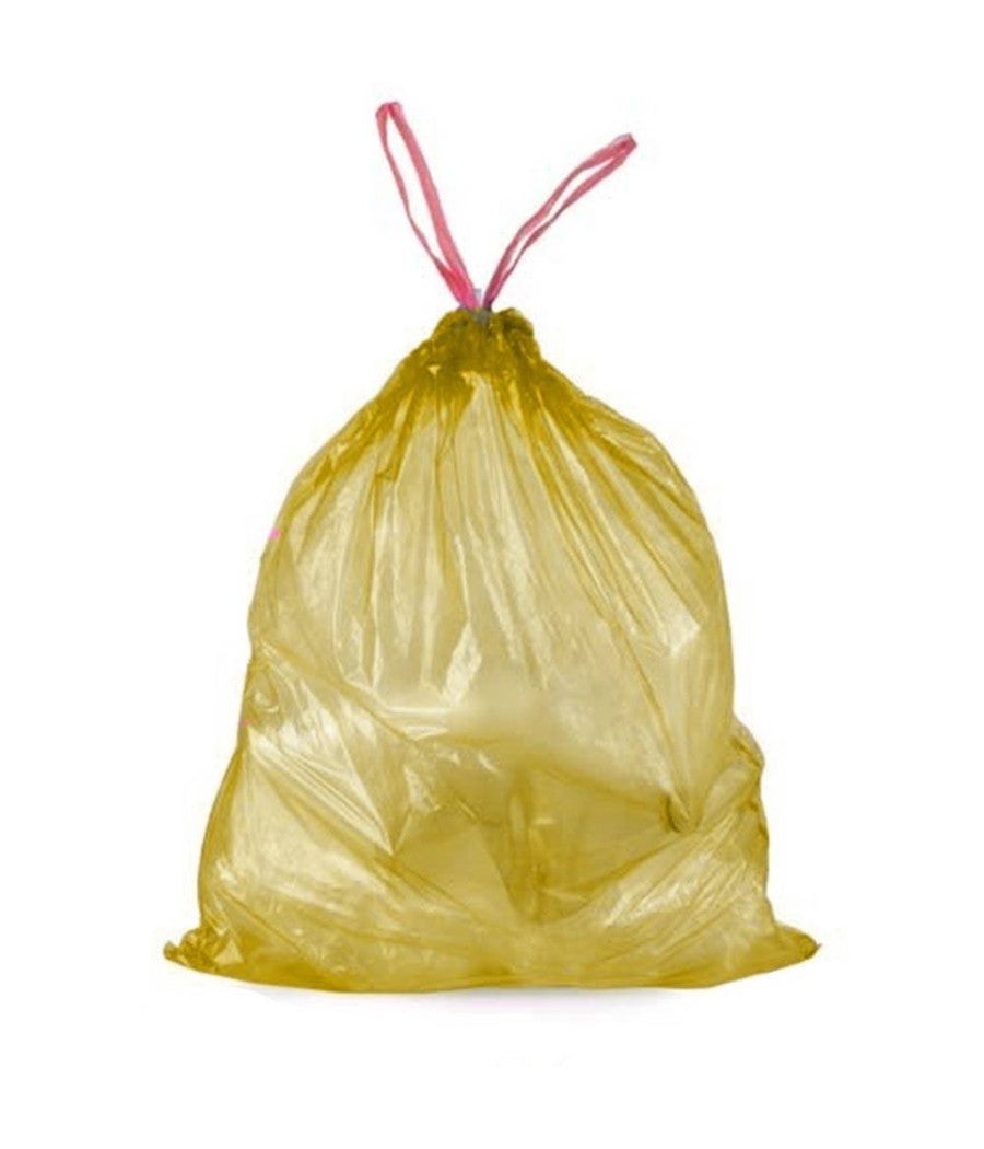 Trade Shop - 5 Rotoli Sacchetti Buste Spazzatura Profumati 45lt 50x60 Con Manici Giallo 100pz - - 5