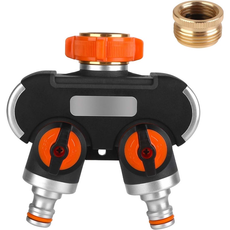 Dwudrożny dystrybutor nawadniający - dystrybutor nawadniający 3/4" i 1/2" z zaworem, regulowany do podlewania ogrodu
