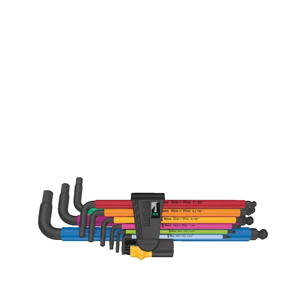 Zestaw kluczy imbusowych Wera 950/9 Hex-Plus wielokolorowy 9 sztuk ergonomiczny