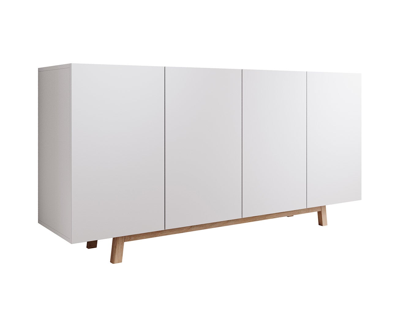 Buffet de salon bas 4 portes 166x79x40cm Meuble de rangement