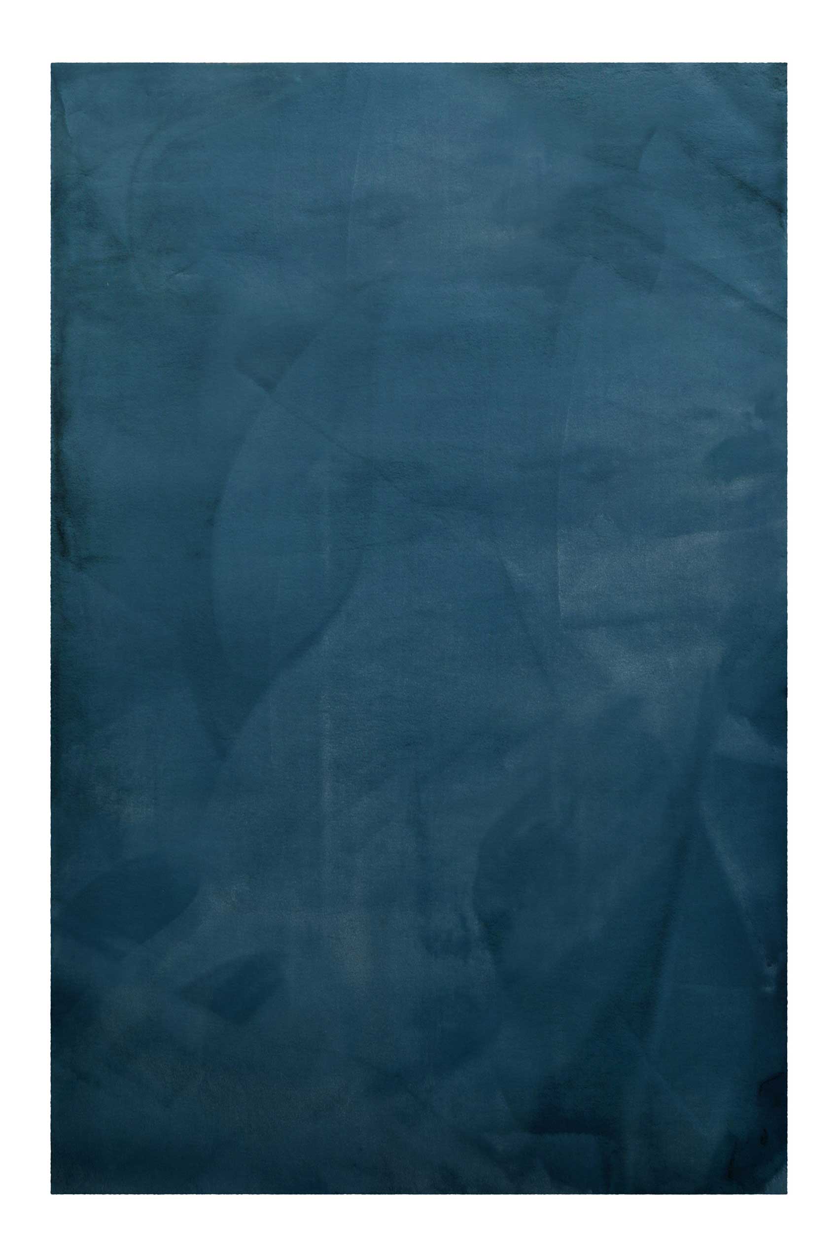 Tapis effet peau de lapin doux tufté bleu 130x190 VITA | Leroy Merlin