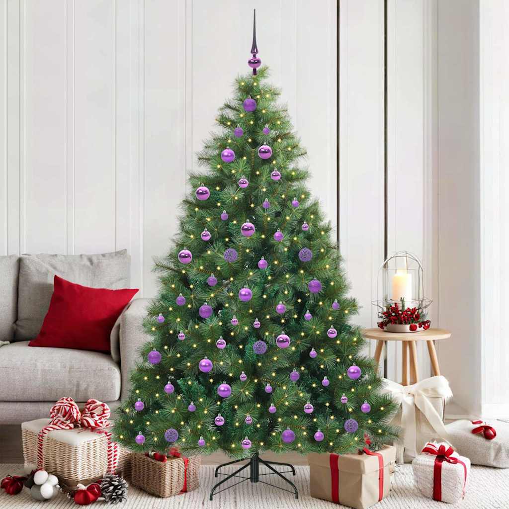 Sapin de Noël | Arbre de Noël artificiel avec 300 LED Vert 180 cm PE et PVC - 2