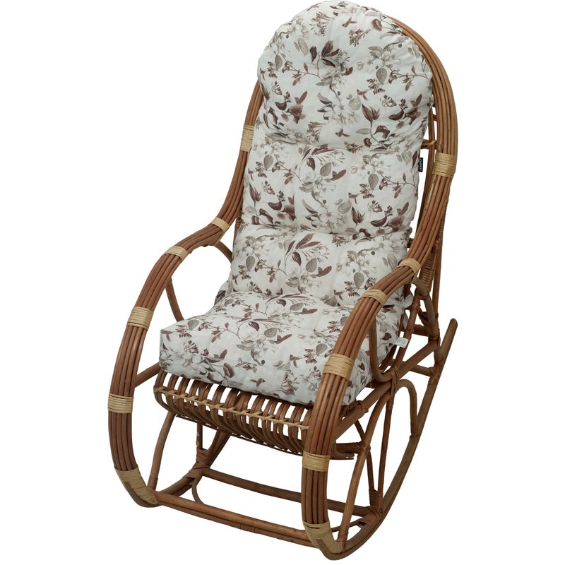 Poduszka na fotel bujany rattanowy AMPO brązowy biały 1 szt.