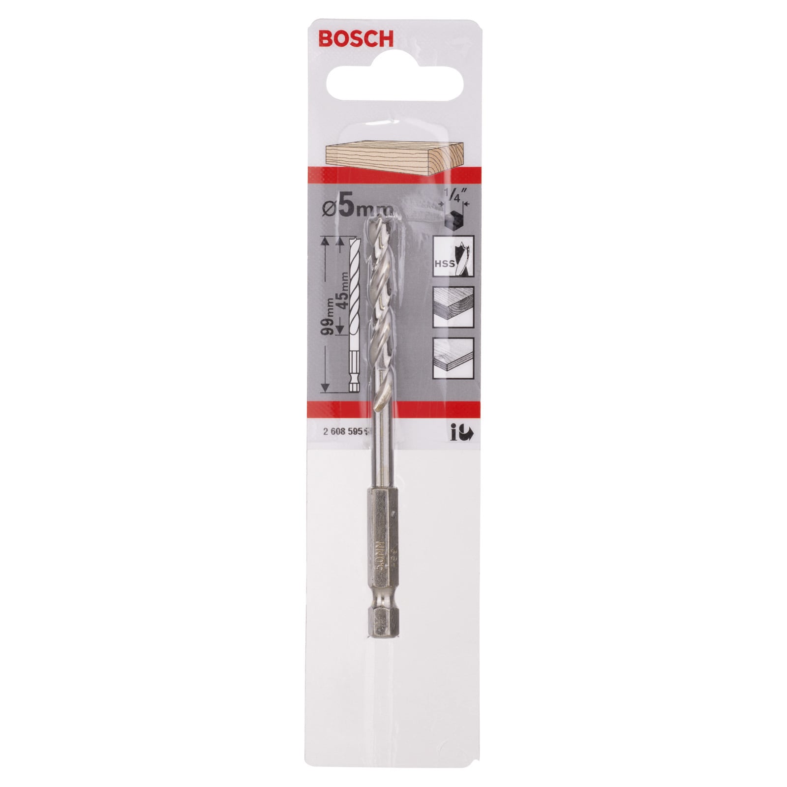 Bosch Professional - Meche Bois Queue Six Pans 1/4 Ø5X52X99mm - 2608595521 - 4