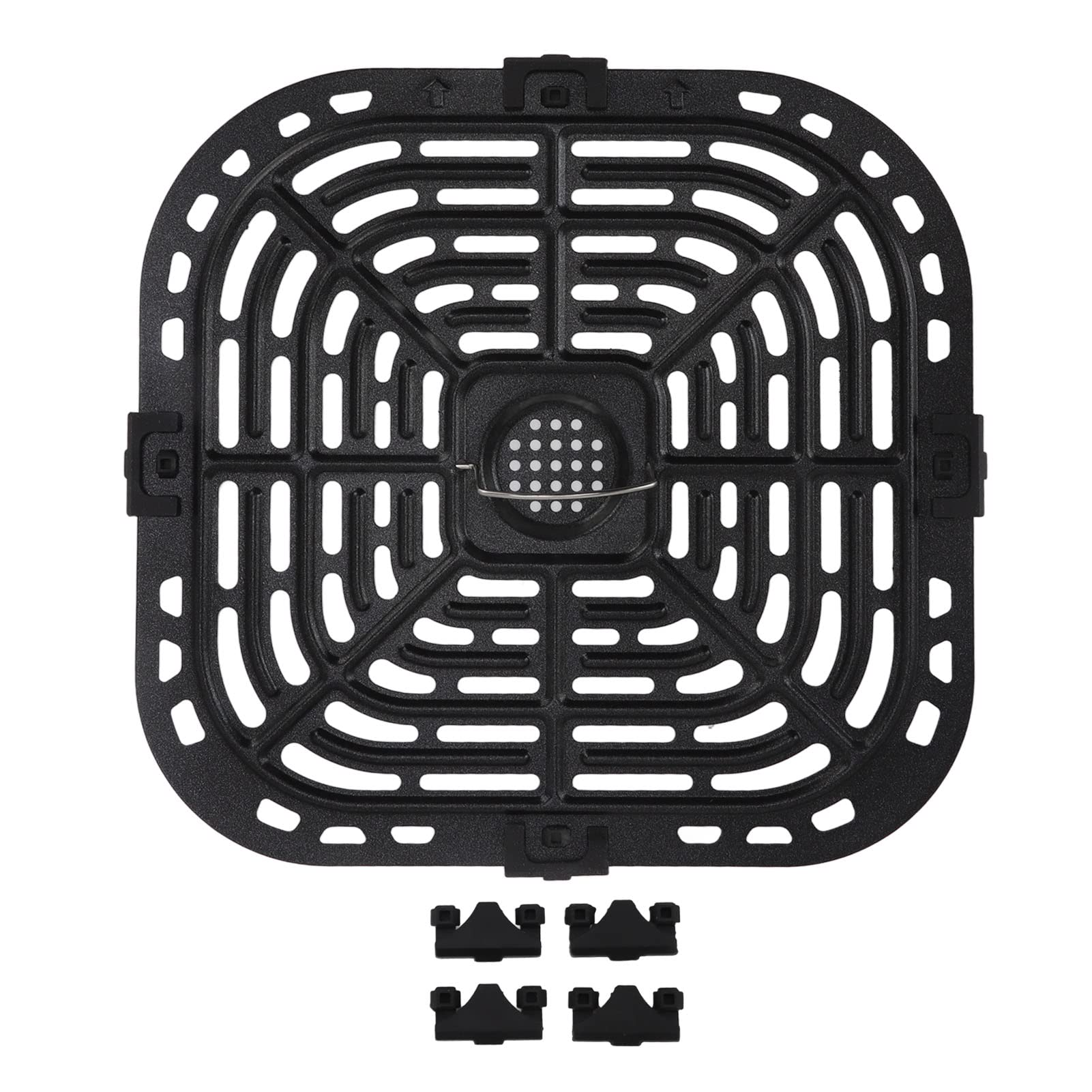 Padella Per Friggitrice Ad Aria Ninja, 2 Pezzi In Acciaio Inox, Accessori Con Paraurti In Gomma Per Foodi DZ090 DZ201