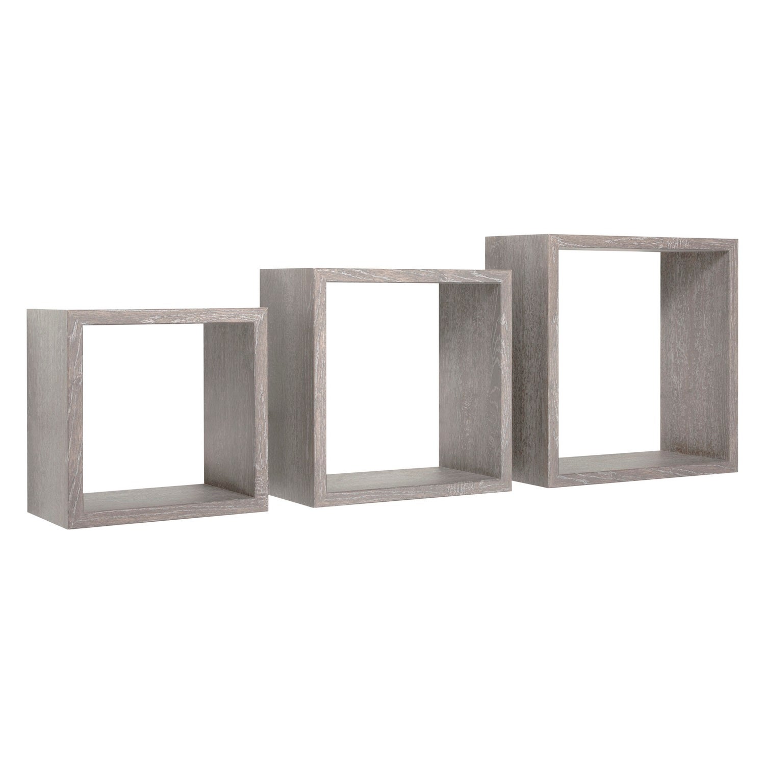 Étagères cubiques murales Lot de 3 cubes modulaires Chêne Gris mod. InCubo - 5