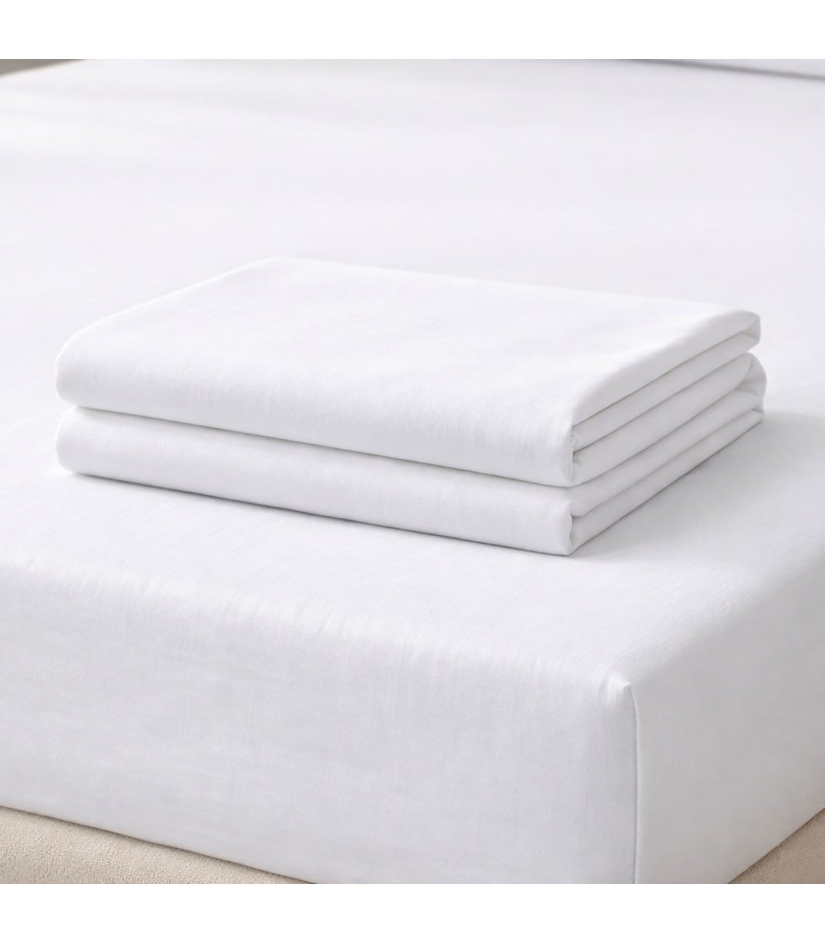 Ensemble de Draps 100% Coton Hôtel 4 Pièces 160 x 190/200 Blancs - 3
