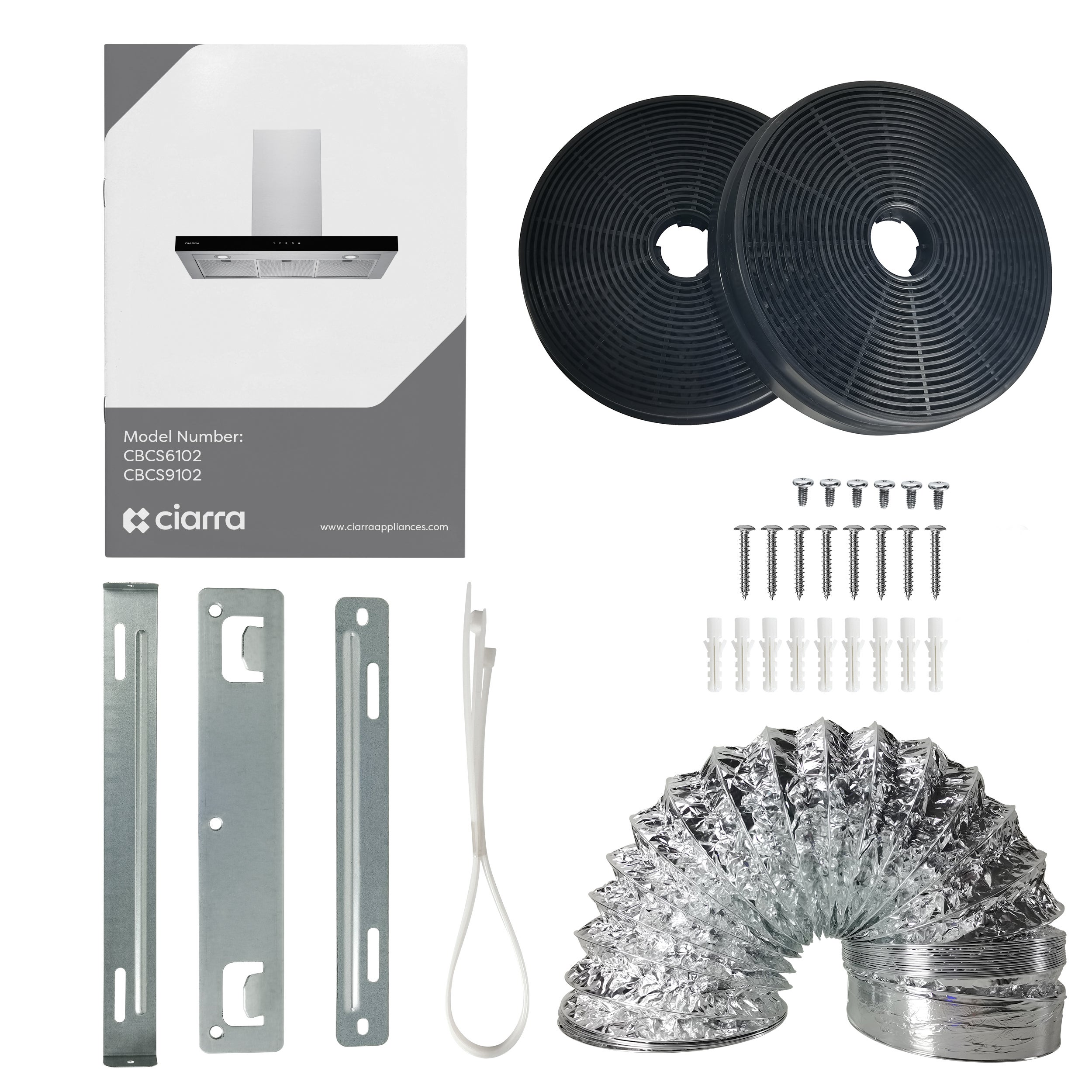 CIARRA Hotte Aspirante 90cm Tactile et Wi-Fi Connecté 650 m3/h 4 Vitesses Booster Classe A+++ CBCS9102 - 9