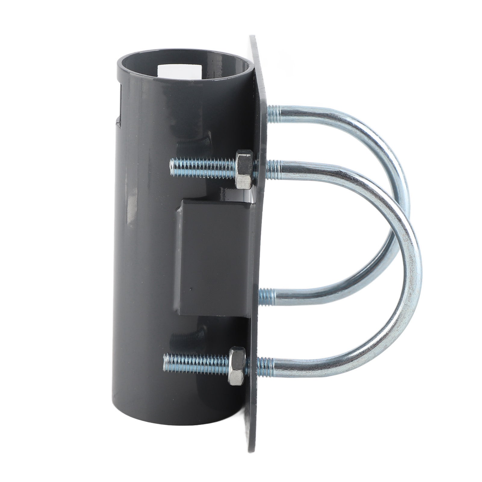 Morsetto A U In Metallo Argentato Per Supporto Antenna – Bullone 55mm, Dimensioni 9x6cm, Aexit ID:906014