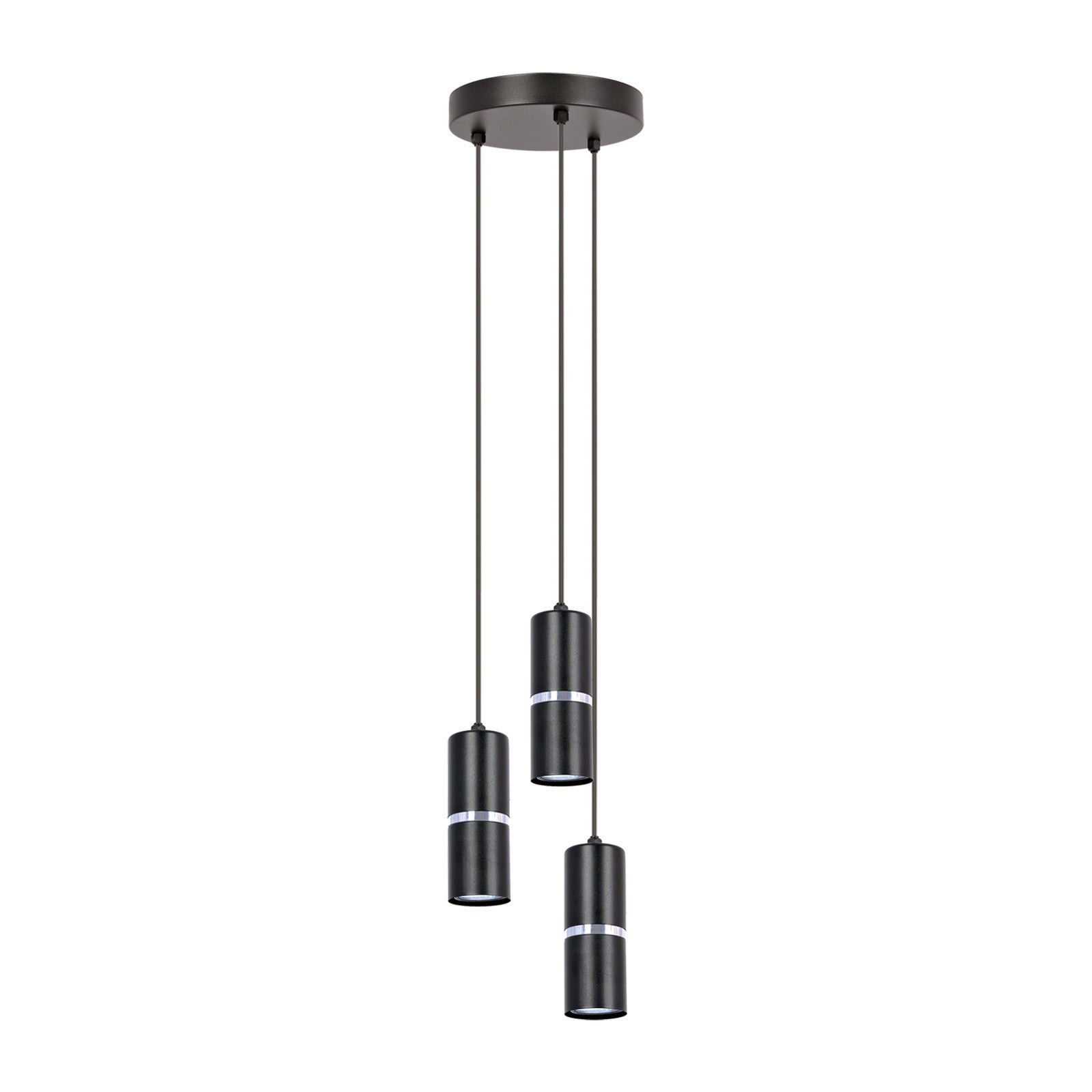Lampa wisząca Ines czarno-srebrna 3xGU10x10W nowoczesna wym: 90 x 20 x 20 cm metal Kaja