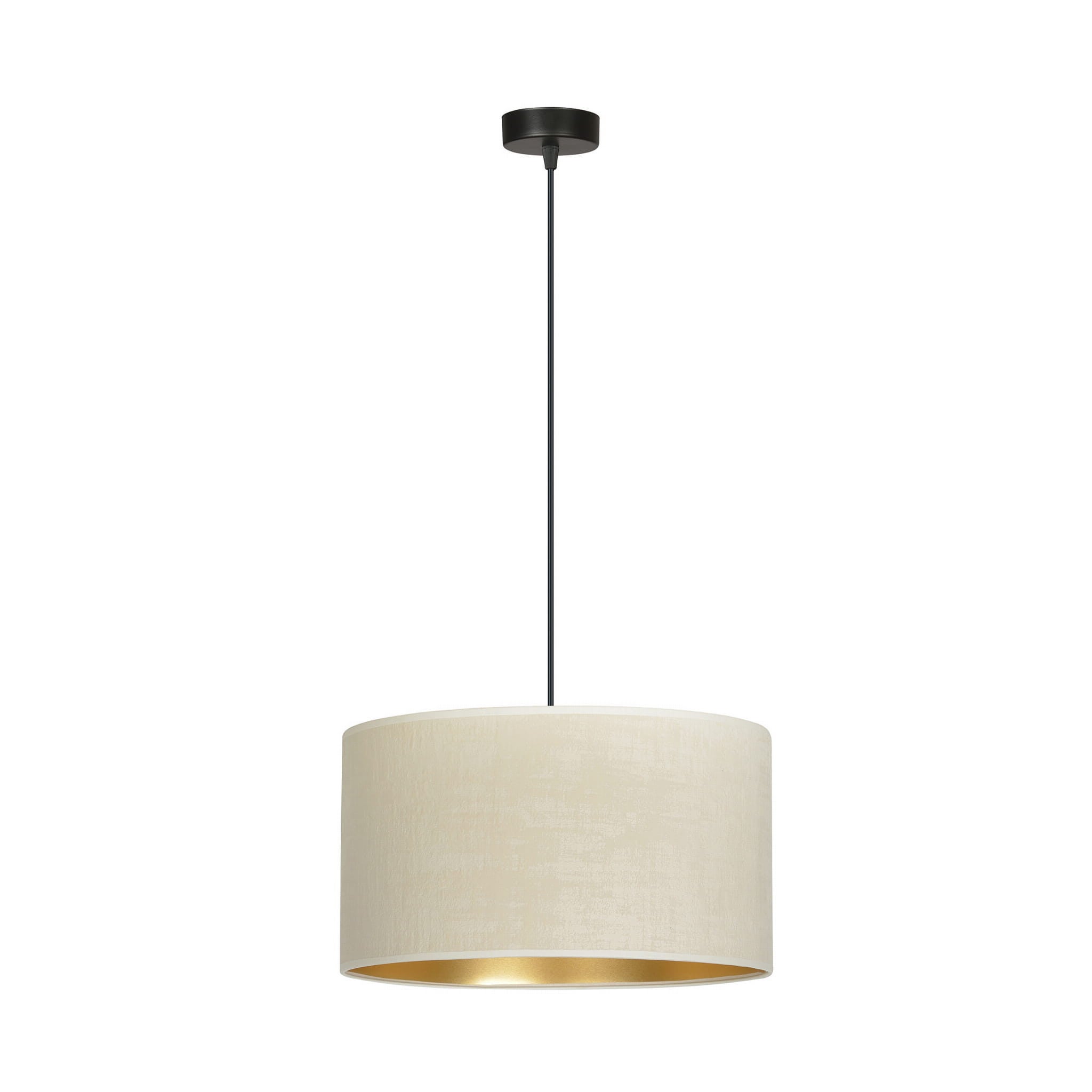 Lampa sufitowa Hilde czarno-beżowa-złota 1xE27x15W wym: 100 x 35 x 35 cm tkanina Emibig