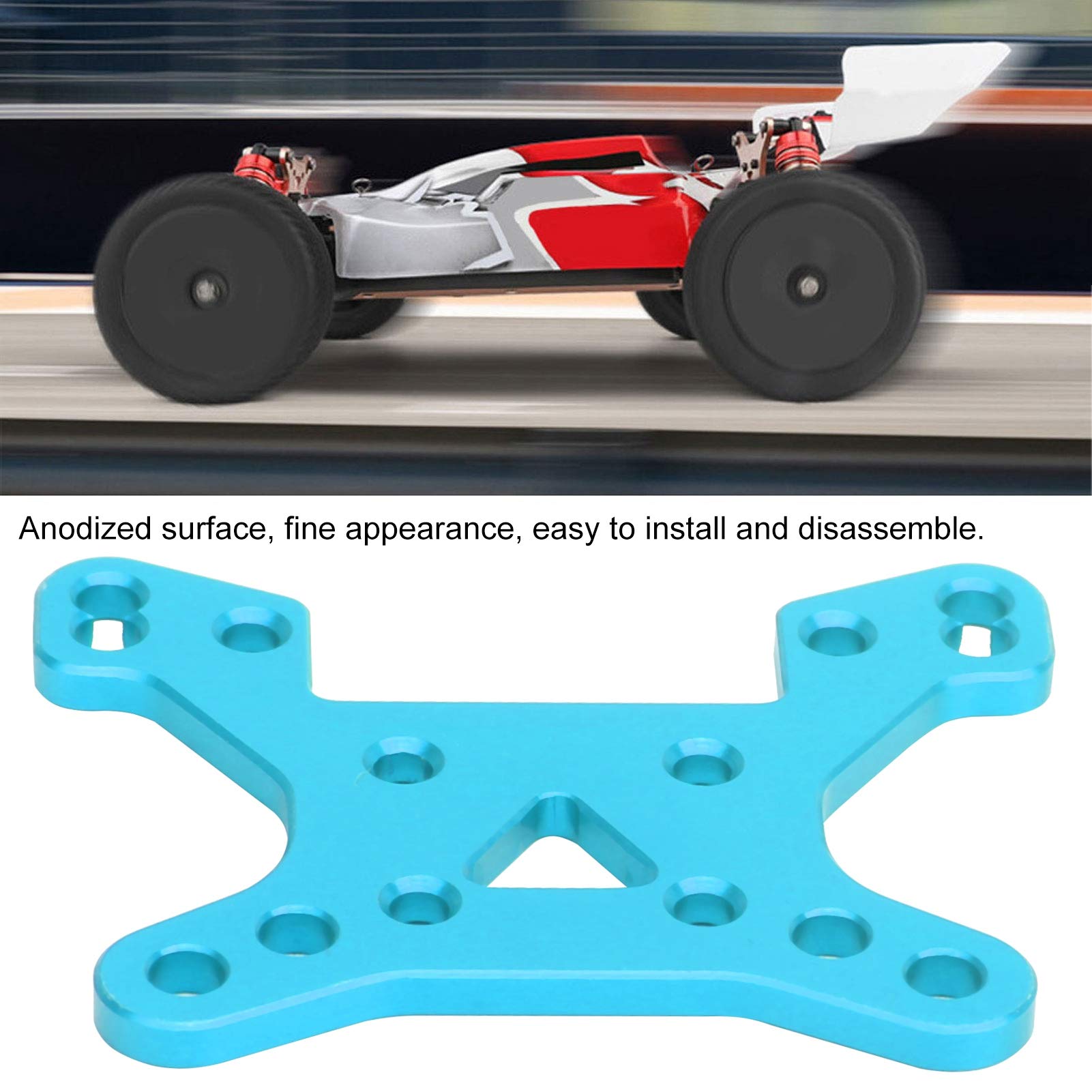 Piastra di smorzamento della scheda dell'ammortizzatore anteriore adatta per i pezzi di ricambio per auto RC Wltoys 144001 1/14 (blu B) - 6