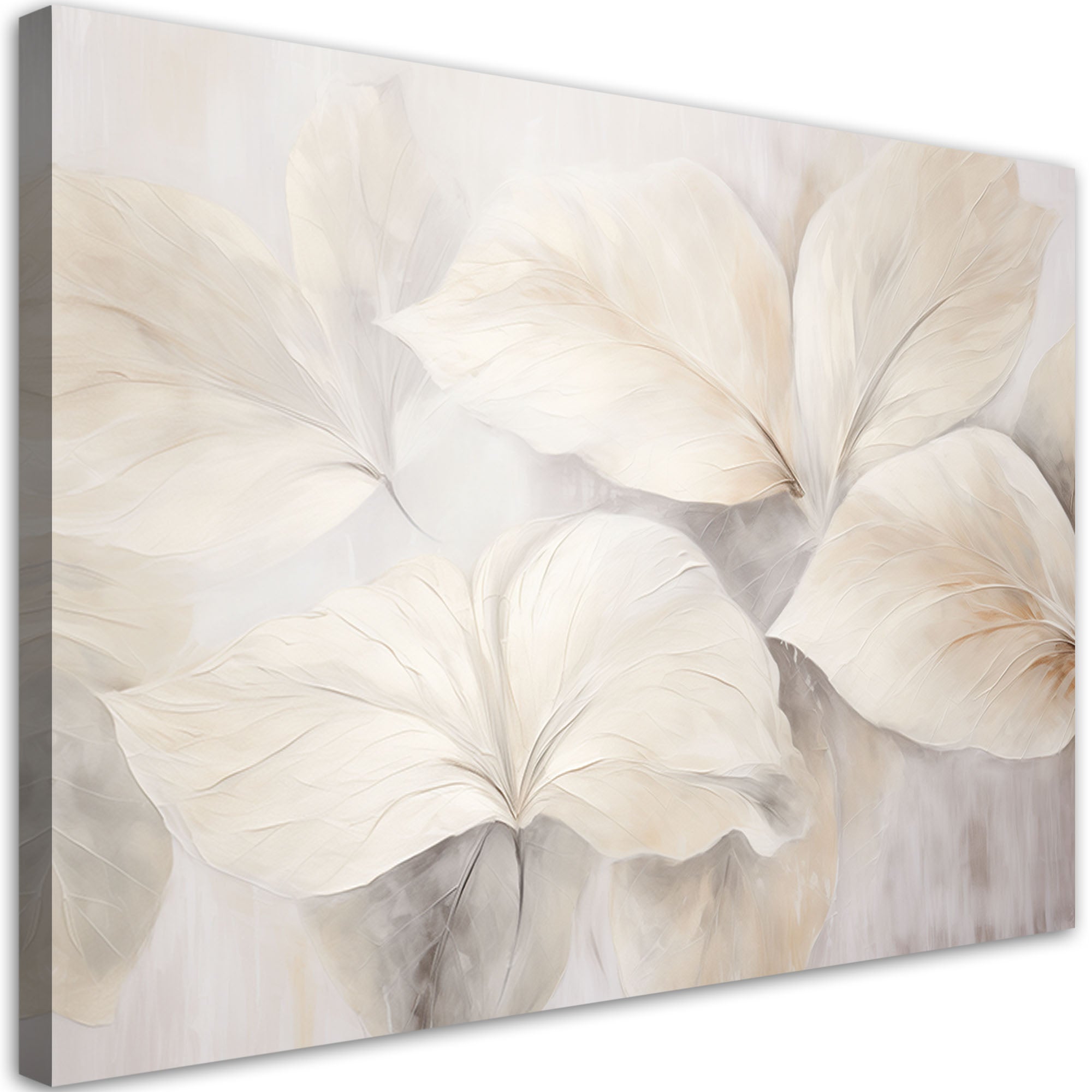 Obraz do salonu sypialni, Liście rośliny natura beżowa boho 3d 100x70